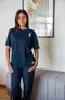 Women summer pajama set Duck T-shirt + Dark Blue Pants